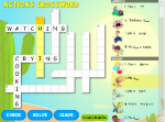 Action Verbs (-ing) crossword puzzle
