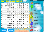 Clothes Word Search