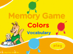 Colors Vocabulary Memory Game