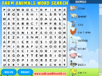 Farm Animals Word Search